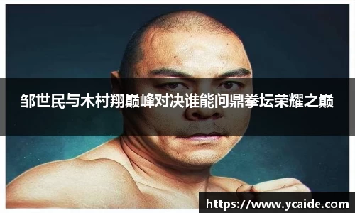 邹世民与木村翔巅峰对决谁能问鼎拳坛荣耀之巅